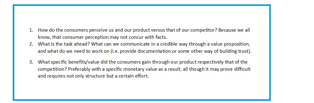 Customer survey questions used to validate a value proposition